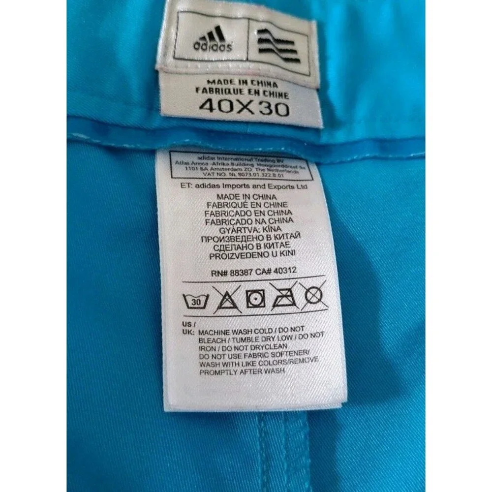 3 Adidas Golf Pants Men's 40 X 30 Comfortable Logo Red/Green/Blue Pockets